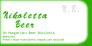 nikoletta beer business card